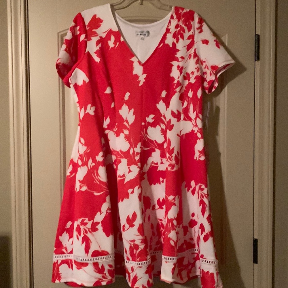 Robbie Bre CL Bold Red & White Dress